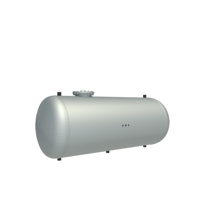 Tanque horizontal galvanizado con tapas toriesféricas